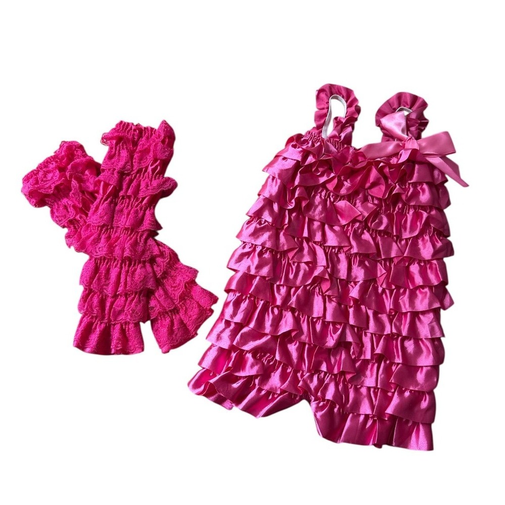Pink ruffle romper